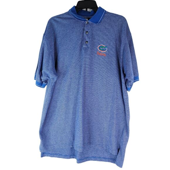 Vintage Florida Gators Polo Shirt Mens XL Blue Football 90s True Fan Label UF - Picture 1 of 7